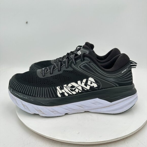 Hoka One One W Bondi 7 Women Size 10 1110519 BWHT Black White Running Shoes - Picture 2 of 13